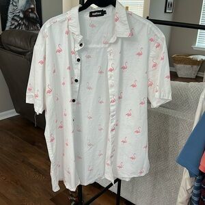 Flamingo button down t shirt